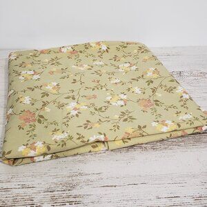 Woolrich  Olive Green Floral  Twin Extra Long Flat Sheet  64" X 95" Cottagecore